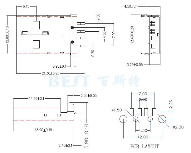 USB插座USB-A-02