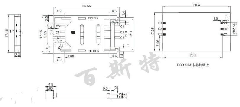 SD卡座YK814C参考图纸